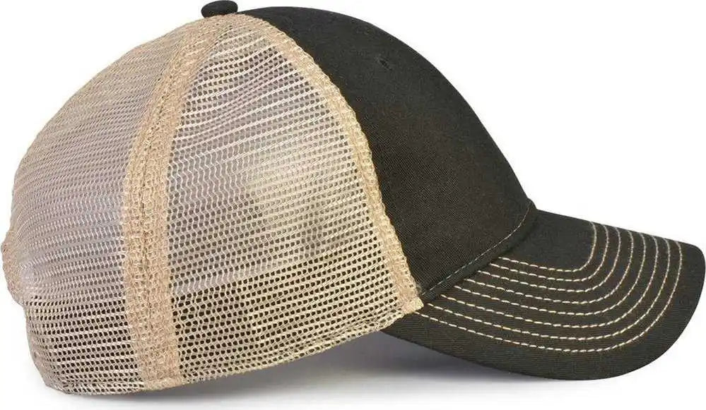 The Game Gb880 Soft Trucker Cap Black Khaki Sand / one Size Fits Morst
