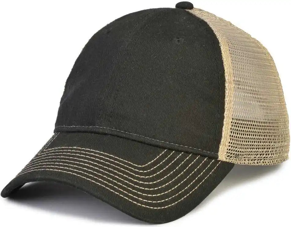 The Game Gb880 Soft Trucker Cap Black Khaki Sand / one Size Fits Morst