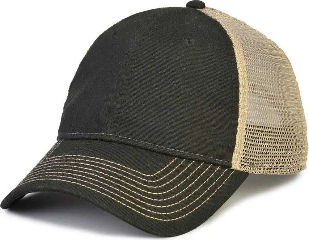 The Game Gb880 Soft Trucker Cap Black Khaki Sand / one Size Fits Morst