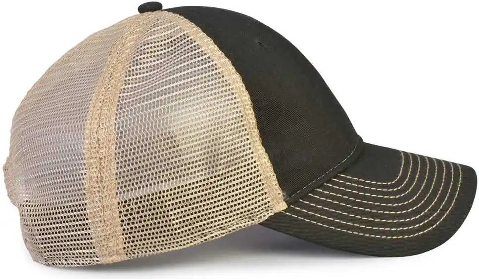 The Game Gb880 Soft Trucker Cap Black Khaki Sand / one Size Fits Morst