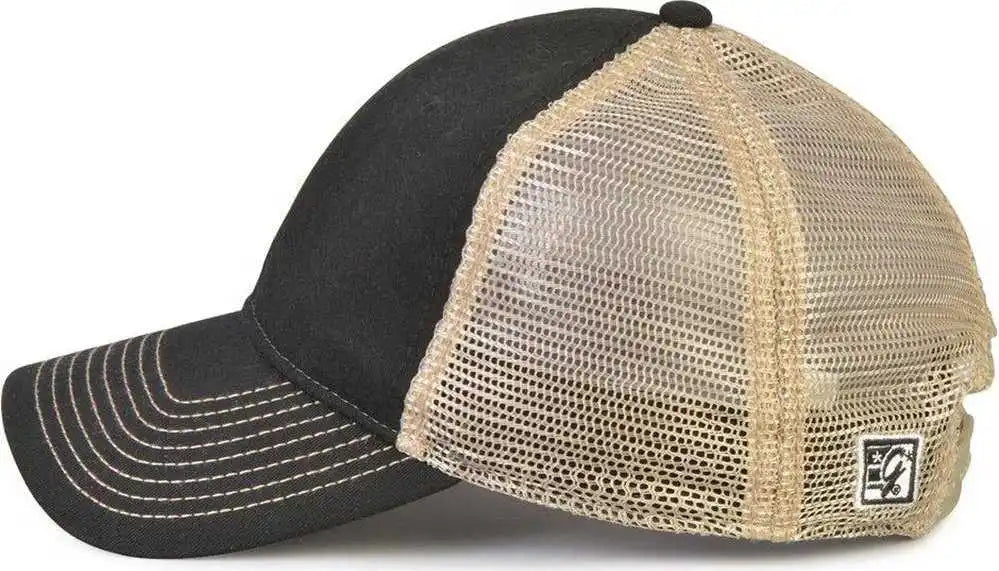 The Game Gb880 Soft Trucker Cap Black Khaki Sand / one Size Fits Morst