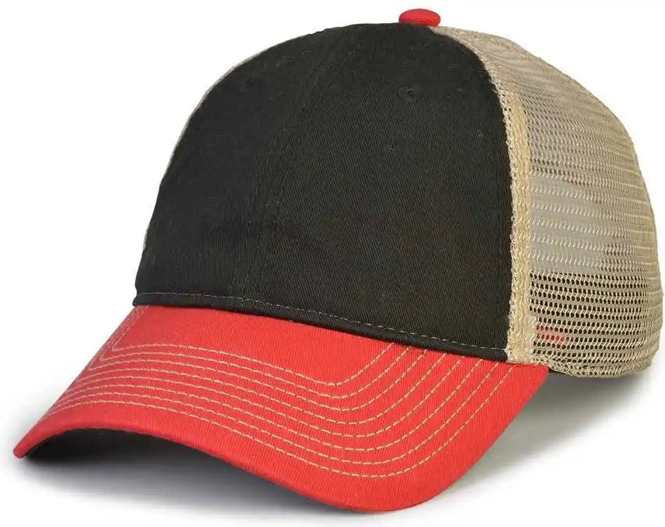 The Game Gb880 Soft Trucker Cap Black Vintage Red / one Size Fits Most