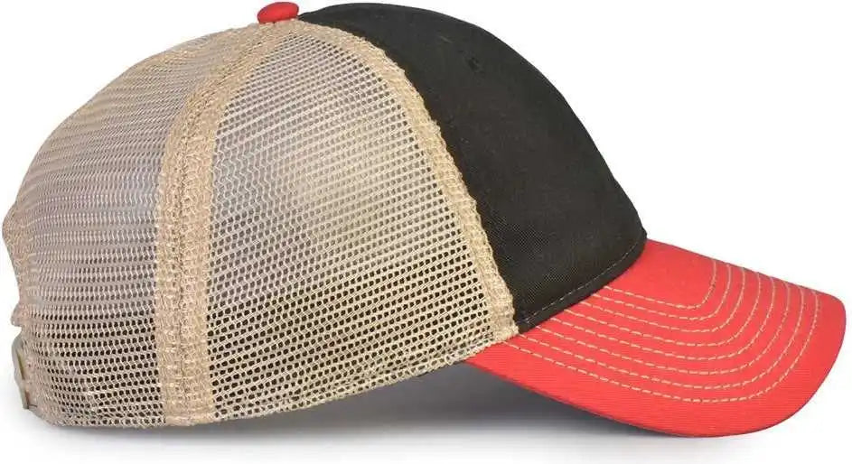 The Game Gb880 Soft Trucker Cap Black Vintage Red / one Size Fits Most