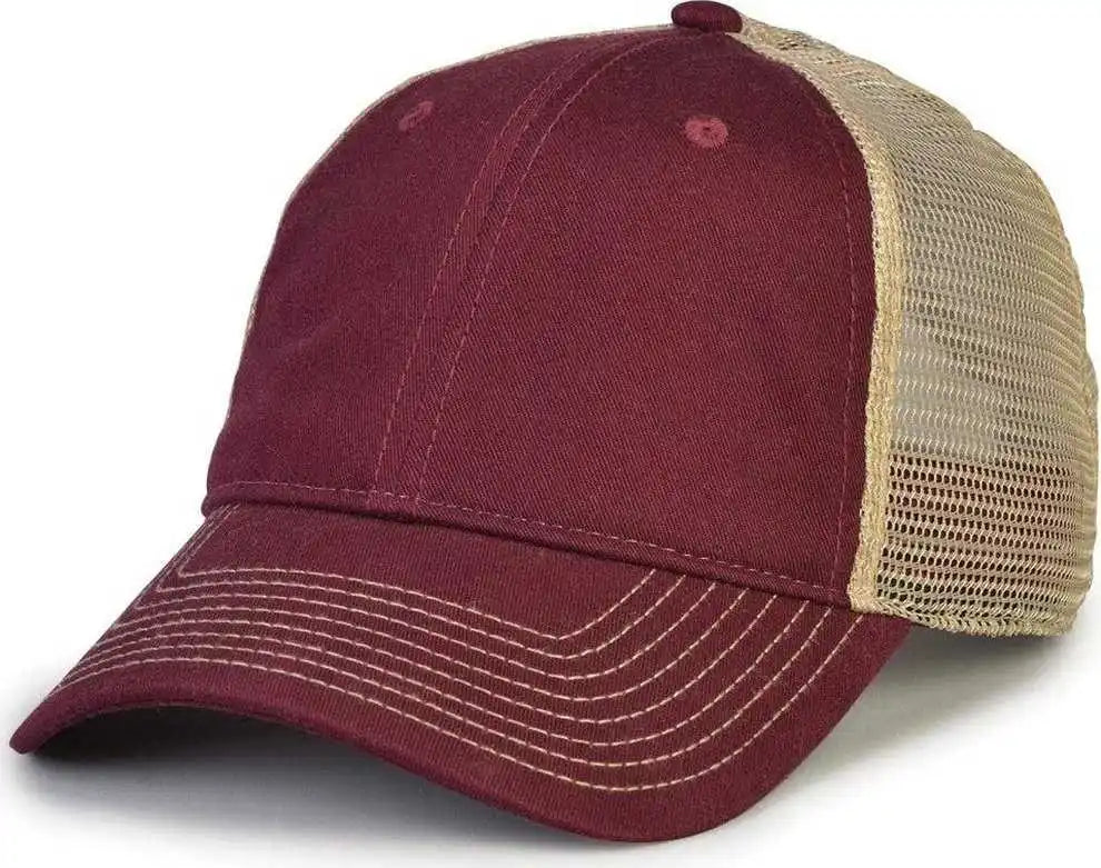 The Game Gb880 Soft Trucker Cap Dark Maroon Sand / one Size Fits Most