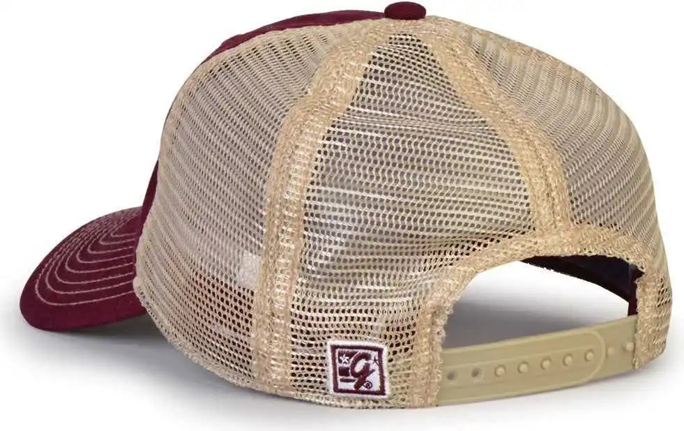 The Game Gb880 Soft Trucker Cap Dark Maroon Sand / one Size Fits Most