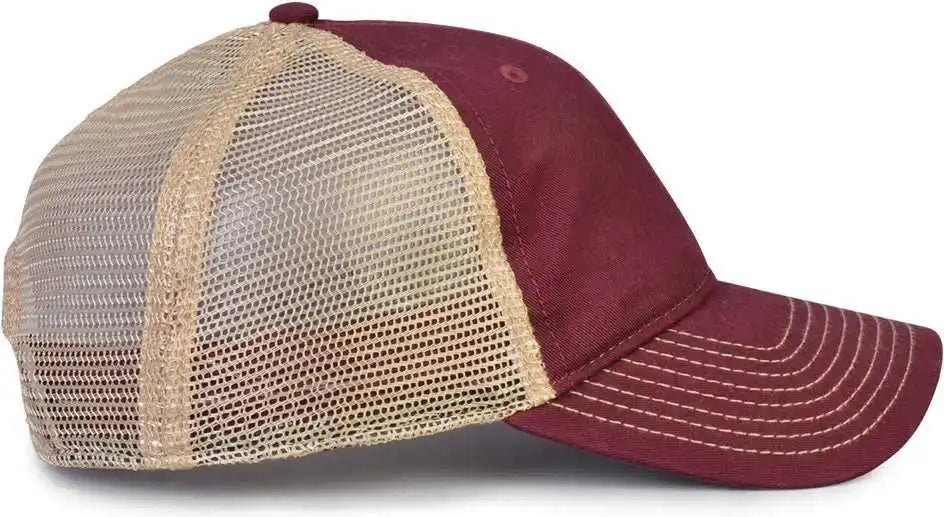 The Game Gb880 Soft Trucker Cap Dark Maroon Sand / one Size Fits Most