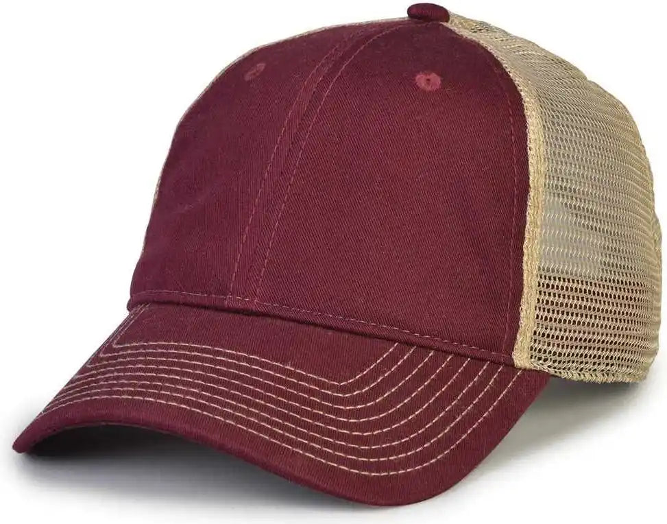 The Game Gb880 Soft Trucker Cap Dark Maroon Sand / one Size Fits Most