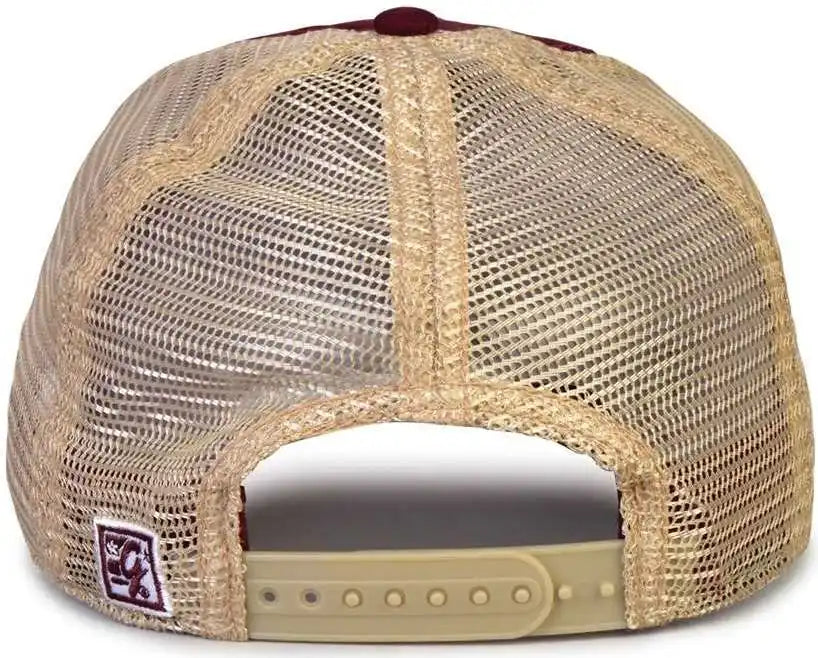 The Game Gb880 Soft Trucker Cap Dark Maroon Sand / one Size Fits Most