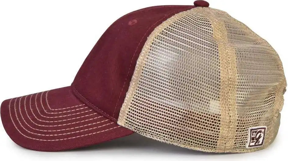 The Game Gb880 Soft Trucker Cap Dark Maroon Sand / one Size Fits Most