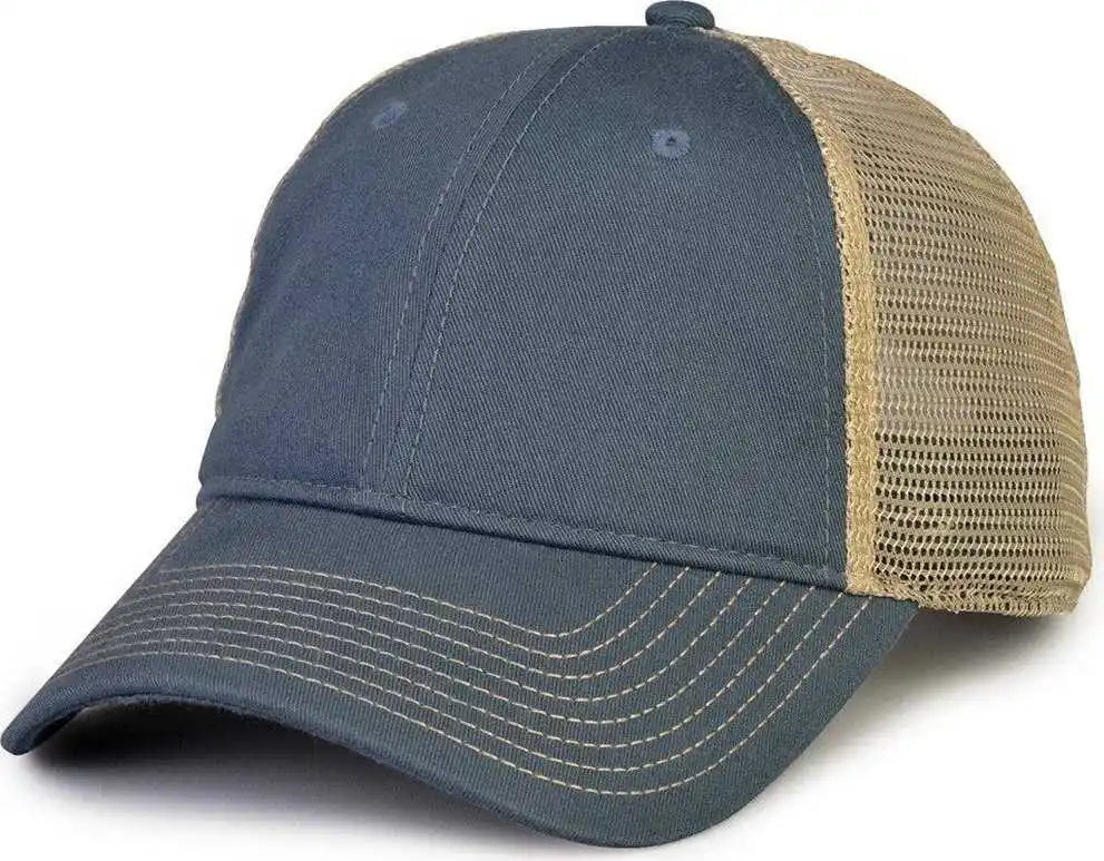 The Game Gb880 Soft Trucker Cap Marine Navy Sand / one Size Fits Most