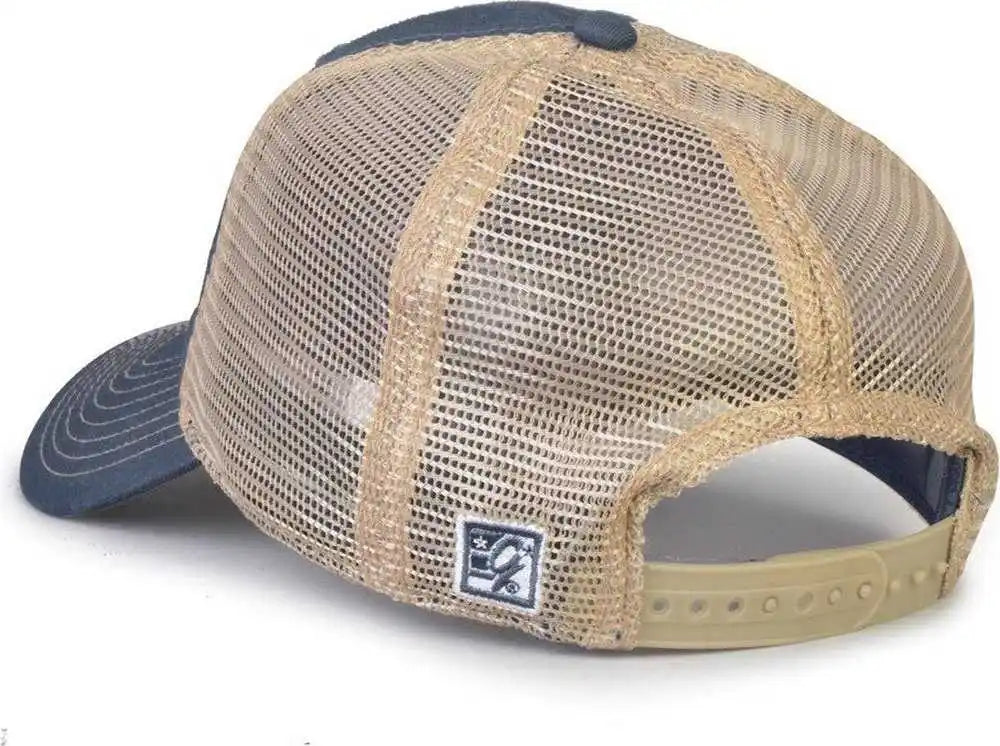 The Game Gb880 Soft Trucker Cap Marine Navy Sand / one Size Fits Most