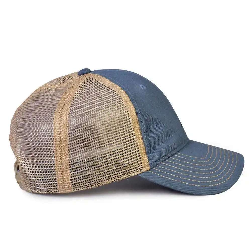 The Game Gb880 Soft Trucker Cap Marine Navy Sand / one Size Fits Most