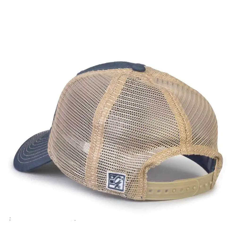 The Game Gb880 Soft Trucker Cap Marine Navy Sand / one Size Fits Most