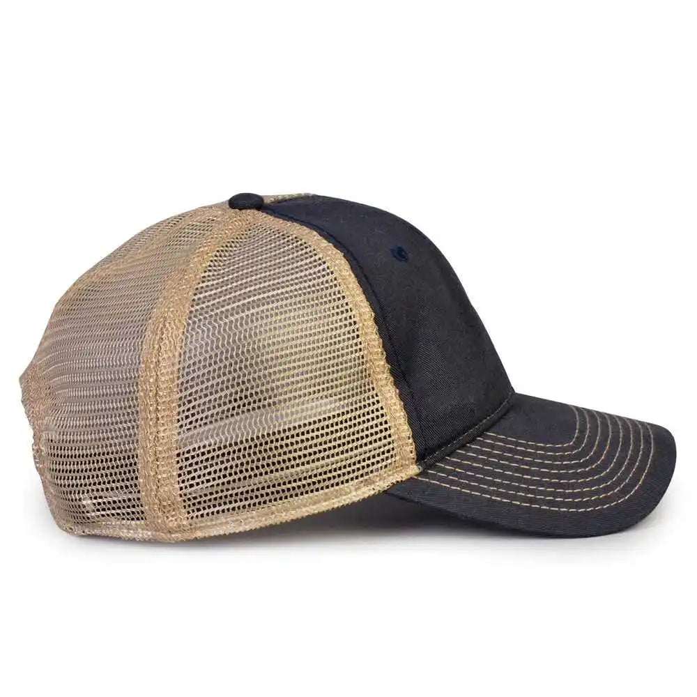 The Game Gb880 Soft Trucker Cap Navy Sand / one Size Fits Most