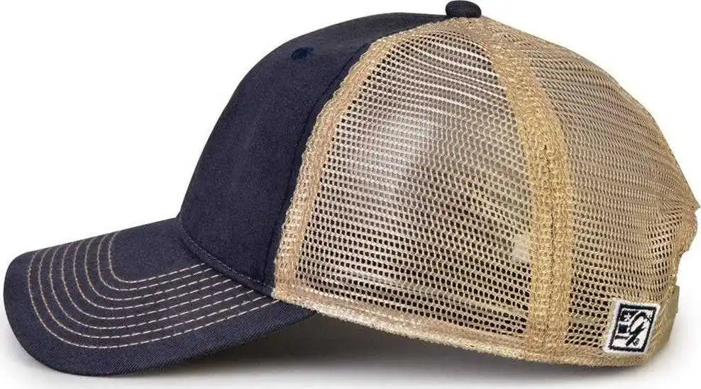 The Game Gb880 Soft Trucker Cap Navy Sand / one Size Fits Most