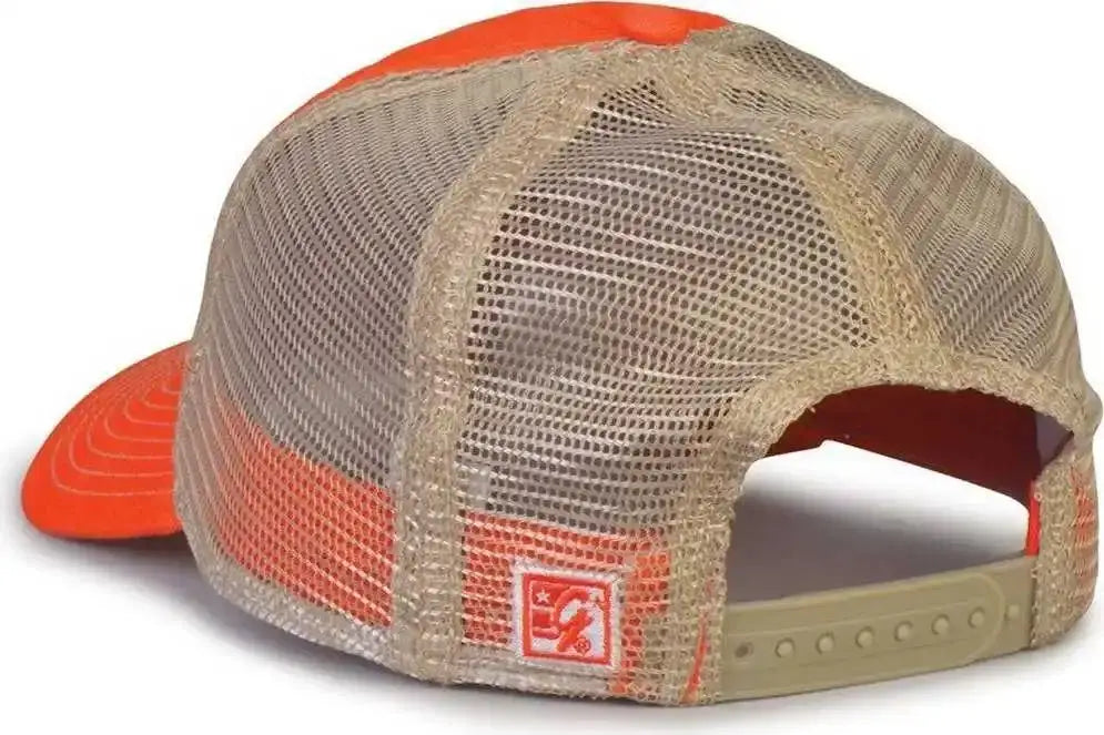 The Game Gb880 Soft Trucker Cap - Orange - Sand / one Size Fits Most