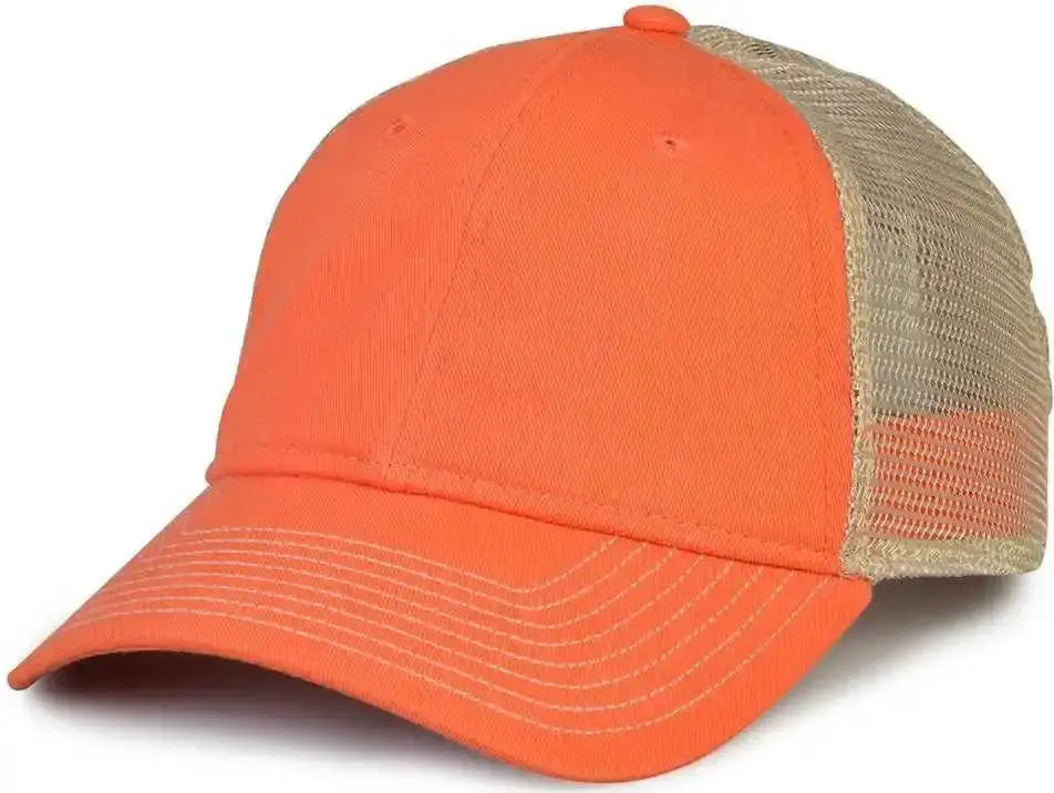 The Game Gb880 Soft Trucker Cap - Orange - Sand / one Size Fits Most