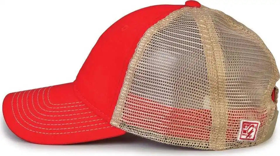 The Game Gb880 Soft Trucker Cap Red Khaki Sand / one Size Fits Most