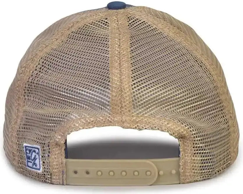 The Game Gb880 Soft Trucker Cap - Vintage Blue - Sand / one Size Fits Most