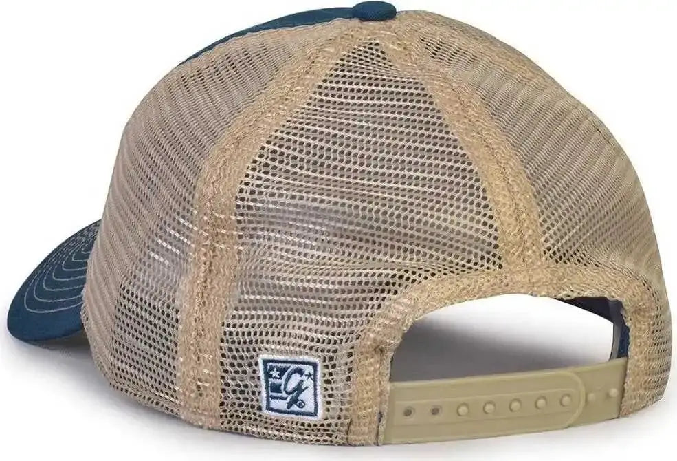 The Game Gb880 Soft Trucker Cap - Vintage Blue - Sand / one Size Fits Most