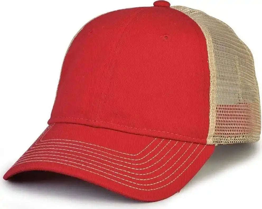 The Game Gb880 Soft Trucker Cap - Vintage Red - one Size Fits Most