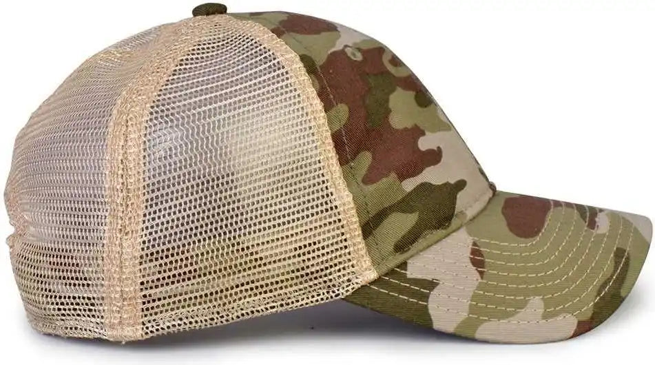 The Game Gb880 Soft Trucker Cap Woodland Sand / one Size Fits Most