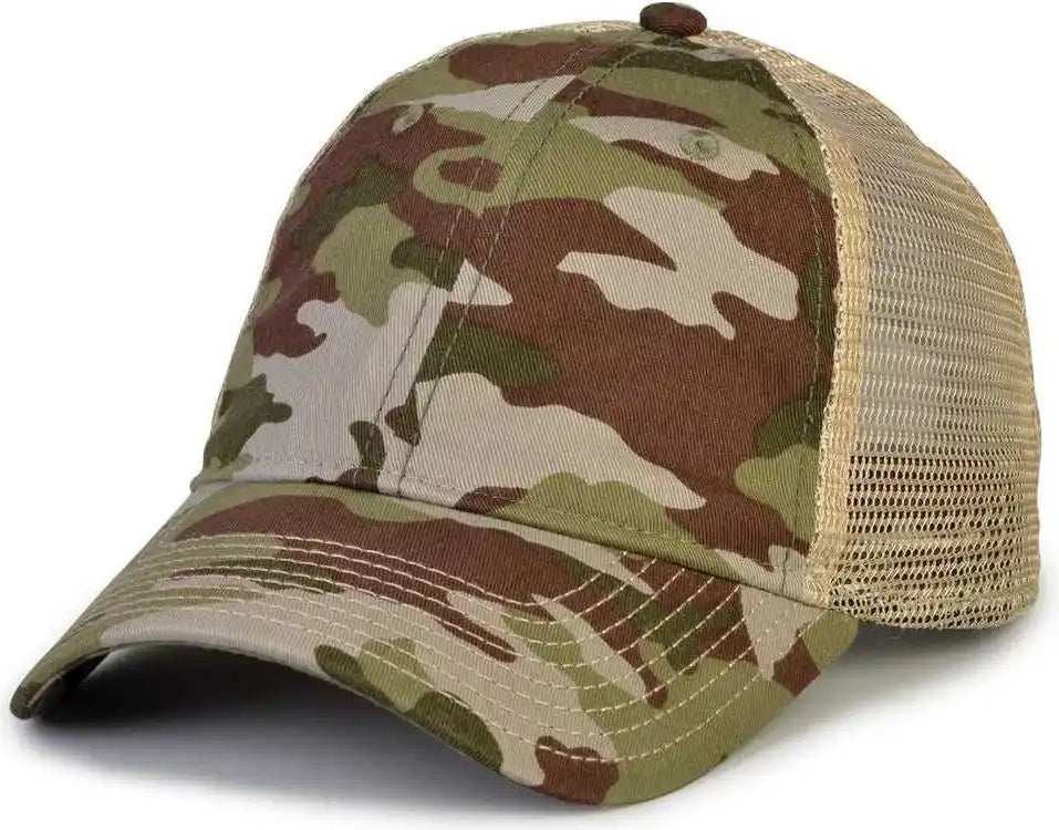 The Game Gb880 Soft Trucker Cap Woodland Sand / one Size Fits Most