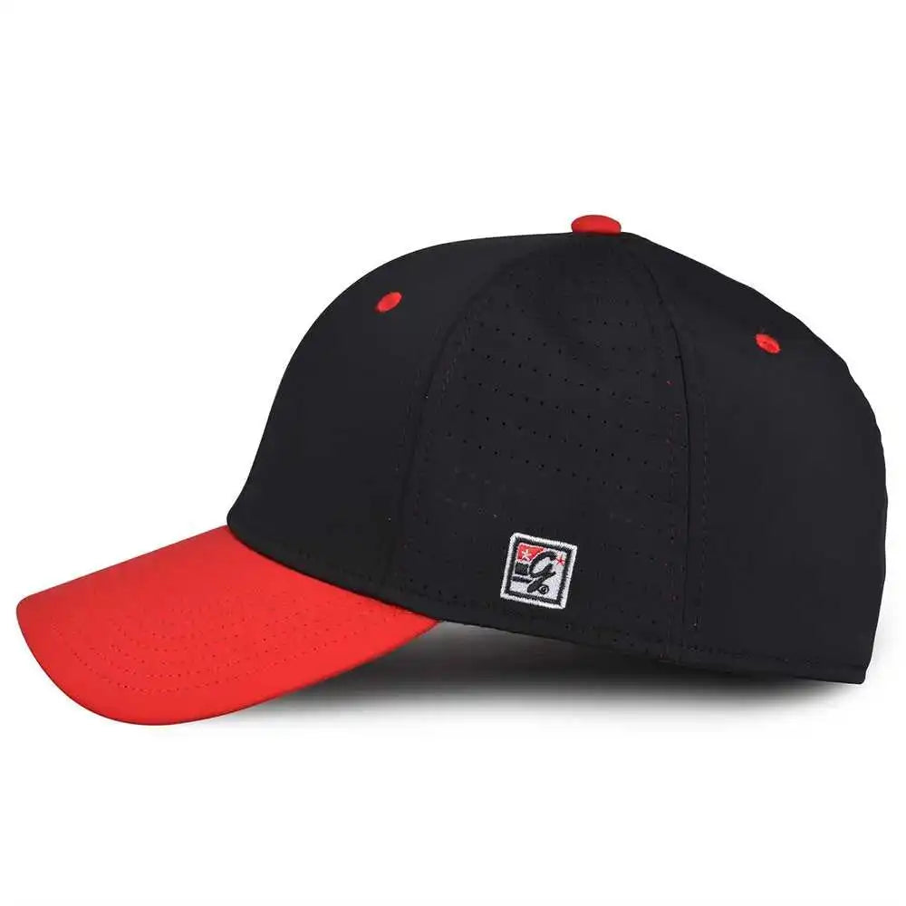 The Game Gb904 Precurved Perforated Gamechanger Cap - Black Red - 6 1/2’’ - 3/4’’