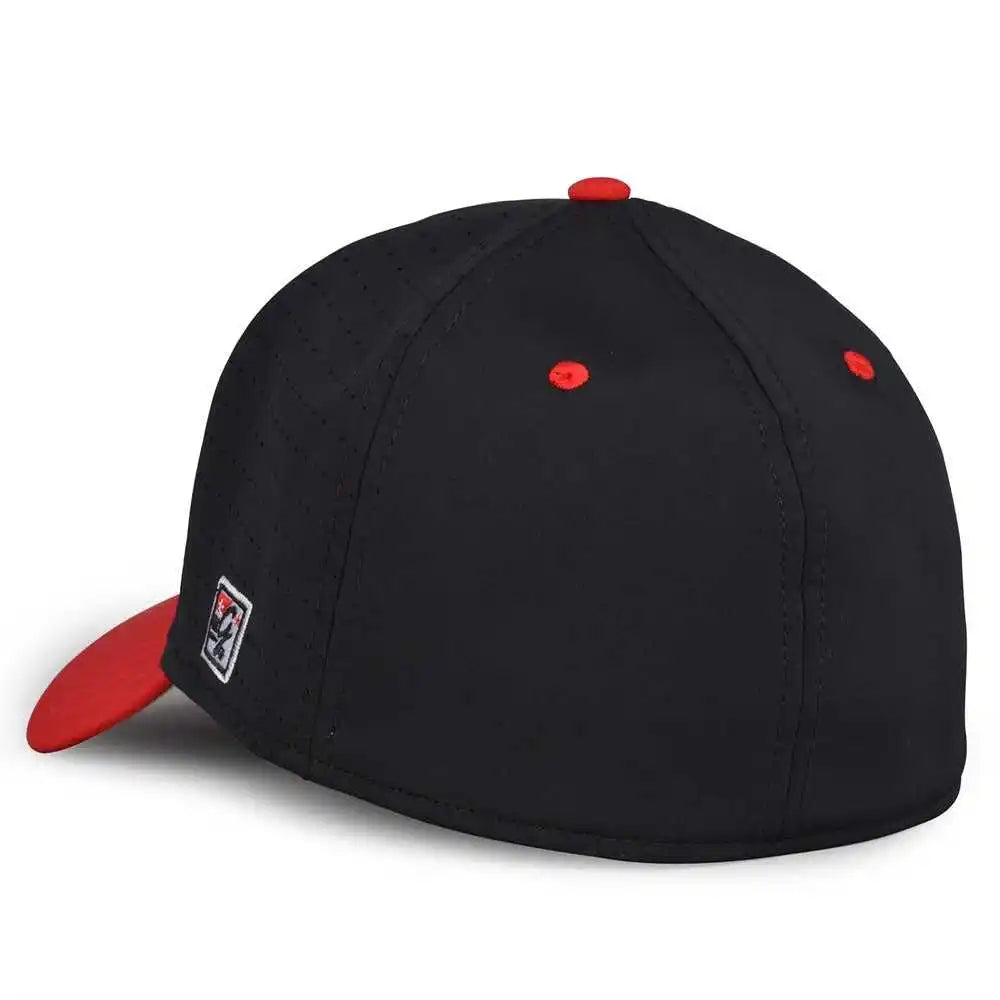 The Game Gb904 Precurved Perforated Gamechanger Cap Black Red
