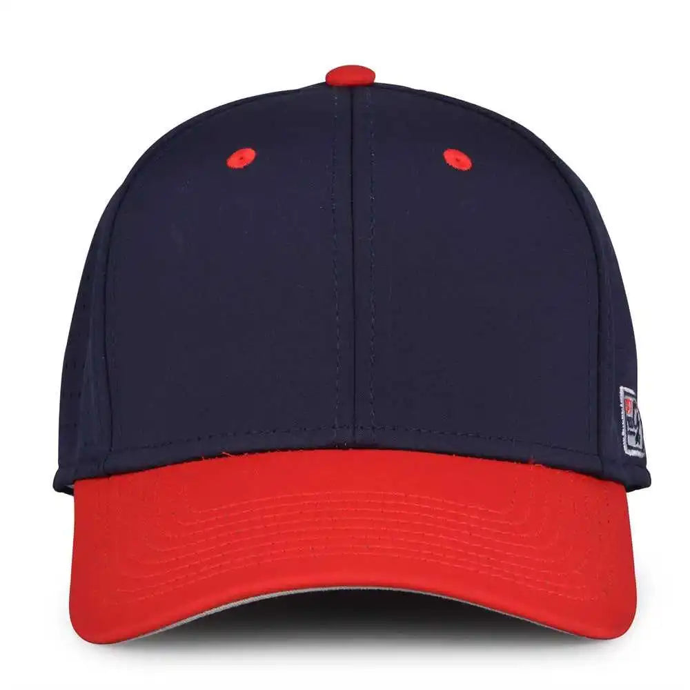 The Game Gb904 Precurved Perforated Gamechanger Cap Navy Red