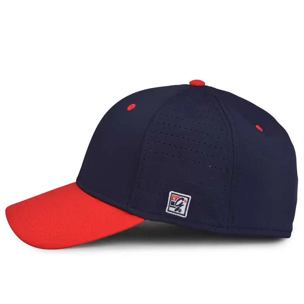 The Game Gb904 Precurved Perforated Gamechanger Cap Navy Red