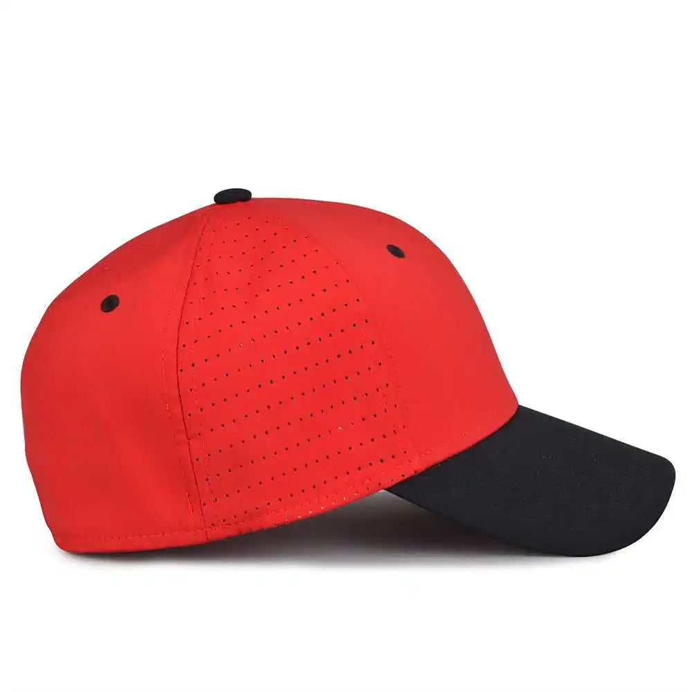 The Game Gb904 Precurved Perforated Gamechanger Cap Red Black