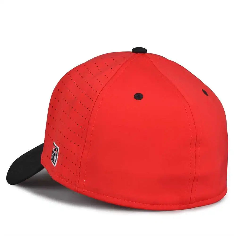 The Game Gb904 Precurved Perforated Gamechanger Cap Red Black