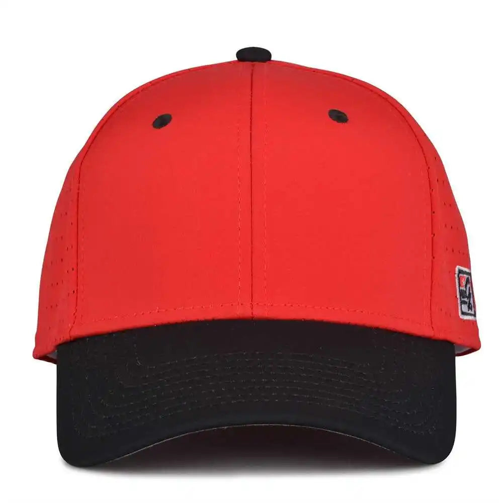The Game Gb904 Precurved Perforated Gamechanger Cap Red Black