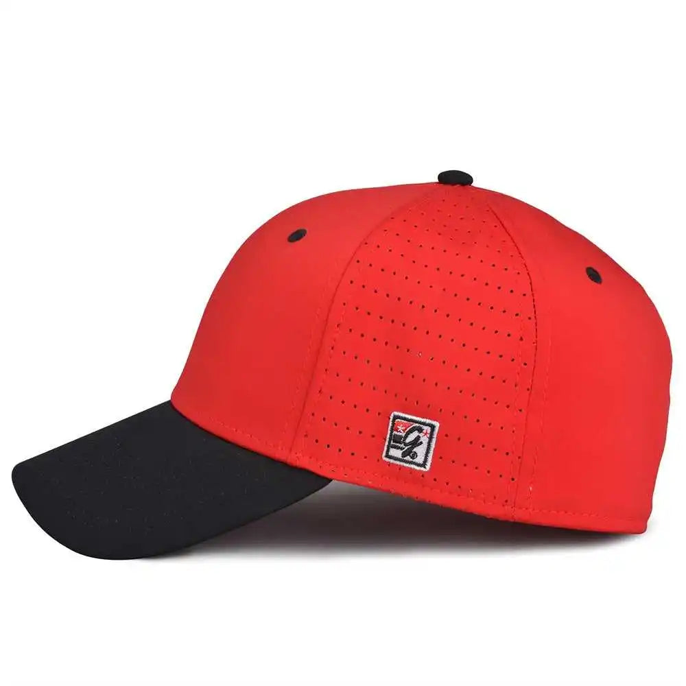 The Game Gb904 Precurved Perforated Gamechanger Cap Red Black