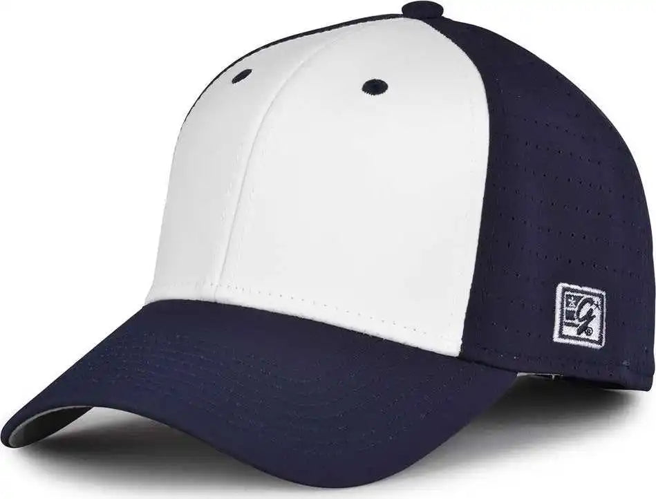 The Game Gb904 Precurved Perforated Gamechanger Cap White Navy / 6 1/2’’ 3/4’’