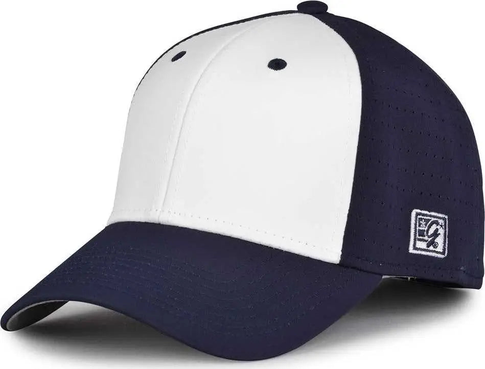 The Game Gb904 Precurved Perforated Gamechanger Cap - White Navy