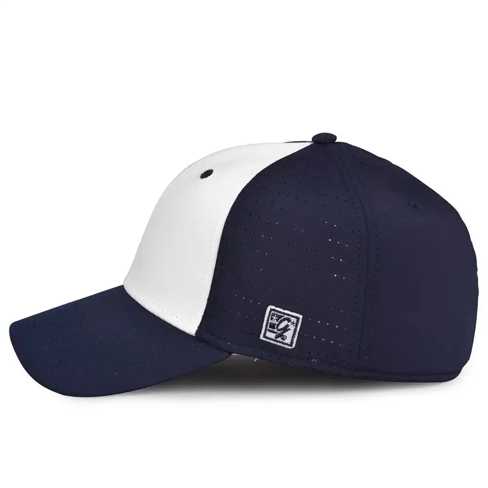 The Game Gb904 Precurved Perforated Gamechanger Cap White Navy