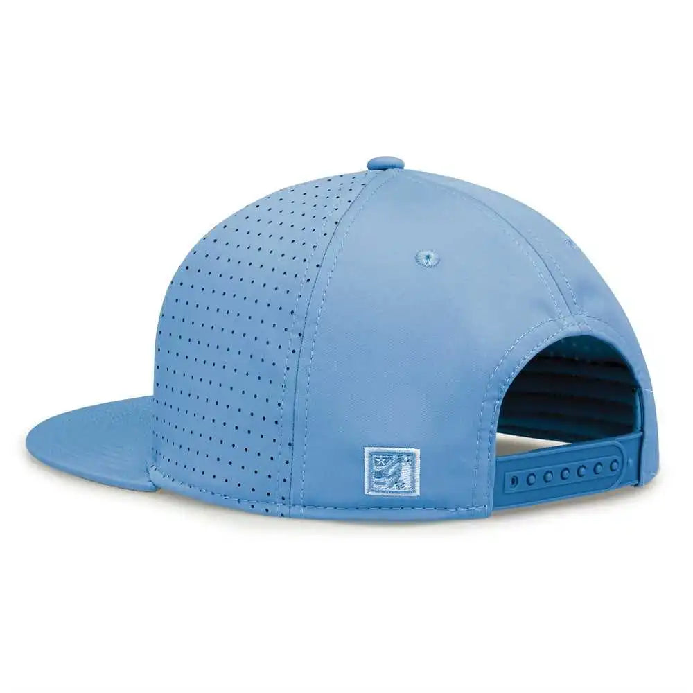 The Game Gb906 Perforated Gamechanger Snapback Cap Columbia Blue / one Size Fits Most