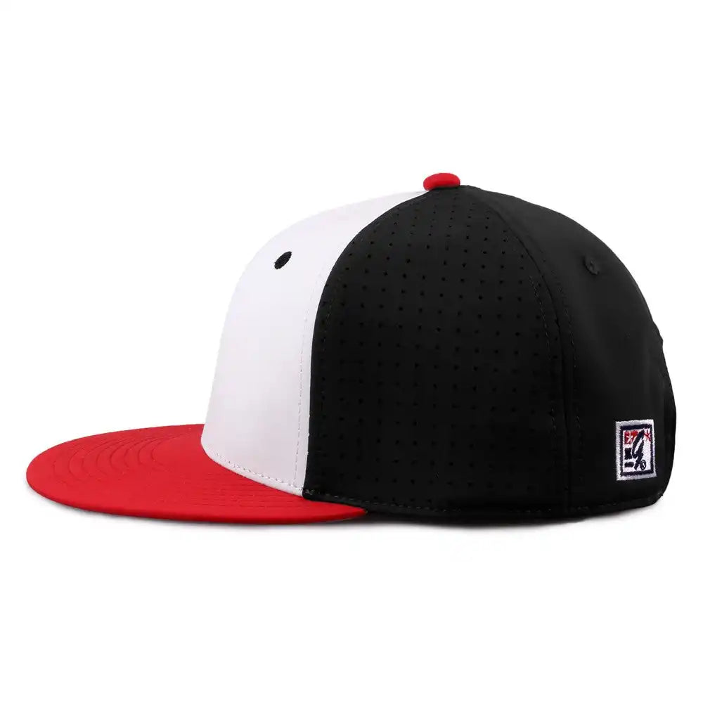 The Game Gb906 Perforated Gamechanger Snapback Cap White Black Red / one Size Fits Most