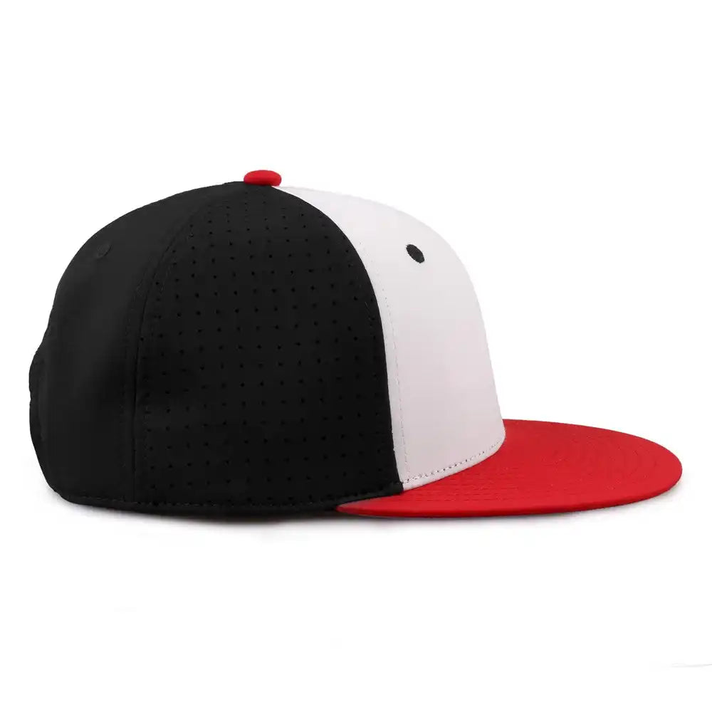 The Game Gb906 Perforated Gamechanger Snapback Cap White Black Red / one Size Fits Most