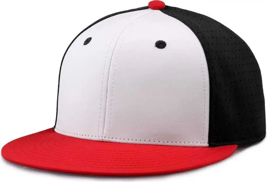 The Game Gb906 Perforated Gamechanger Snapback Cap White Black Red / one Size Fits Most