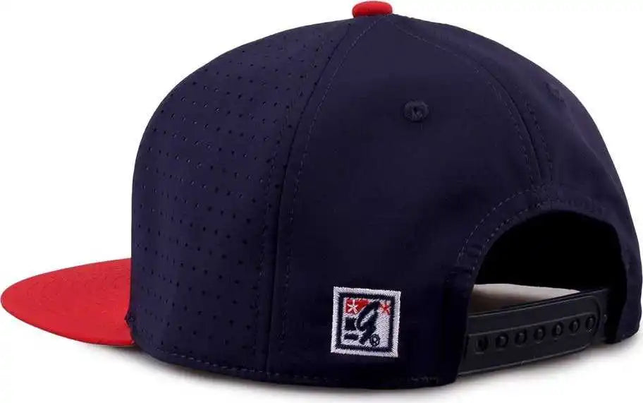 The Game Gb906 Perforated Gamechanger Snapback Cap White Navy Red / one Size Fits Most