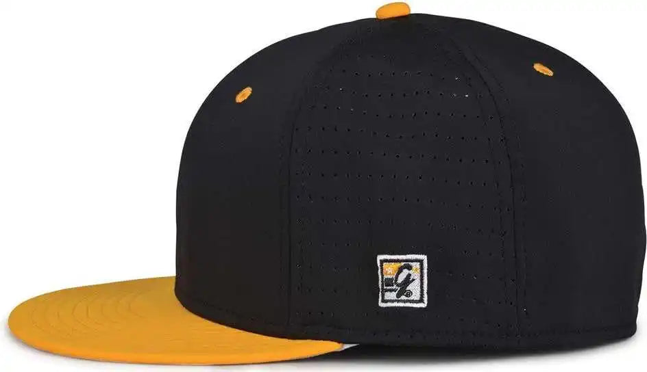 The Game Gb998 Perforated Gamechanger Cap Black Athletic Gold
