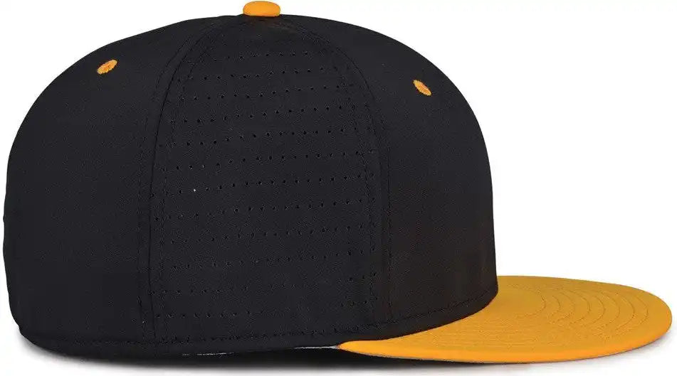 The Game Gb998 Perforated Gamechanger Cap Black Athletic Gold