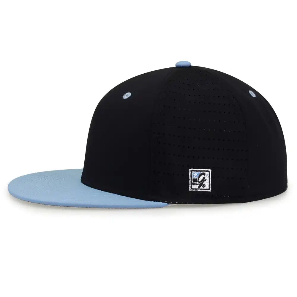 The Game Gb998 Perforated Gamechanger Cap Black Columbia Blue