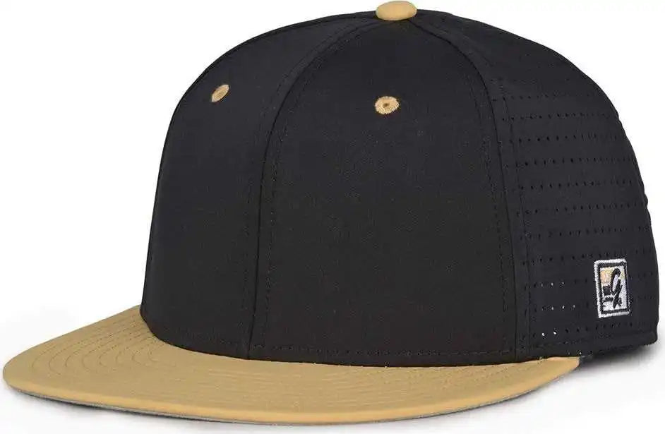 The Game Gb998 Perforated Gamechanger Cap Black Vegas Gold / 6 1/2’’ 3/4’’