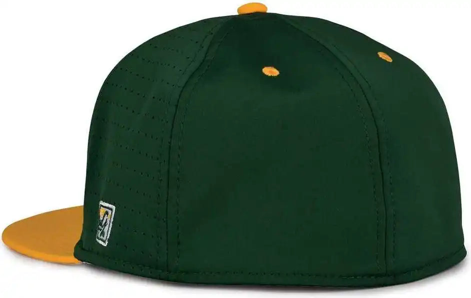 The Game Gb998 Perforated Gamechanger Cap Dark Green Athletic Gold