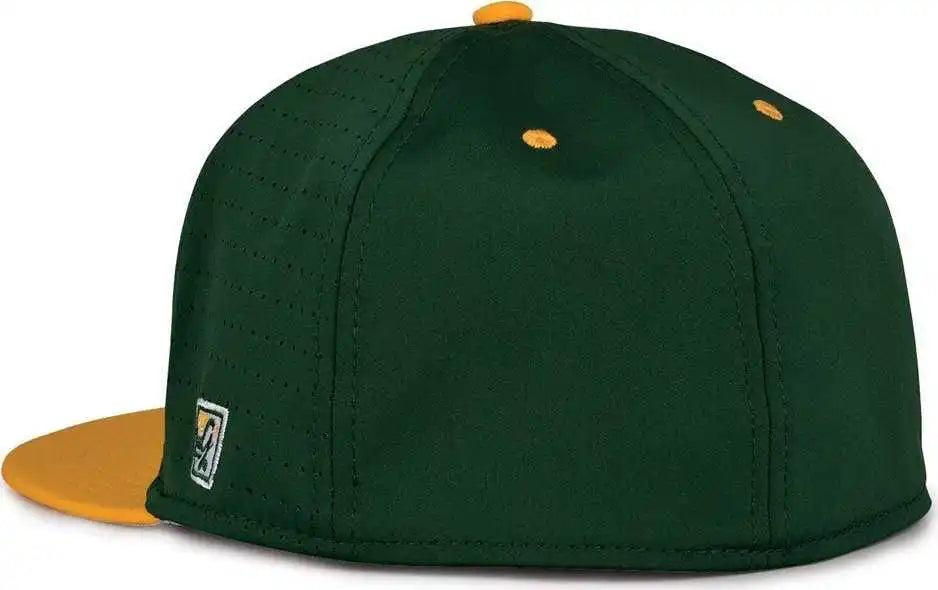 The Game Gb998 Perforated Gamechanger Cap Dark Green Athletic Gold