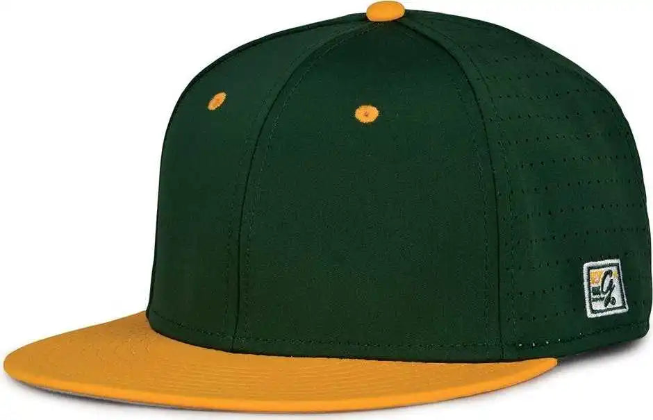 The Game Gb998 Perforated Gamechanger Cap - Dark Green Athletic Gold - Forest / 6 1/2’’ - 3/4’’